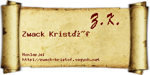 Zwack Kristóf névjegykártya