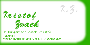 kristof zwack business card